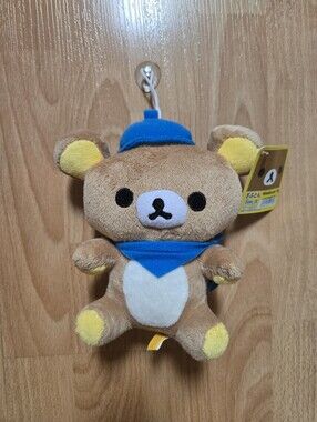 BNWT San-x Rilakkuma Brown Plush Bear with Blue Hat & Bandana